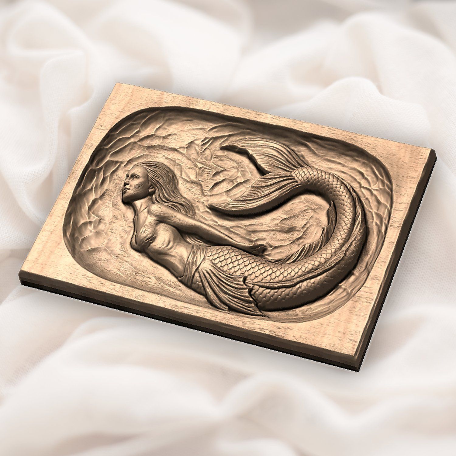 Mermaid Siren Ocean Fantasy CNC Relief STL bas-relief STL — view 6