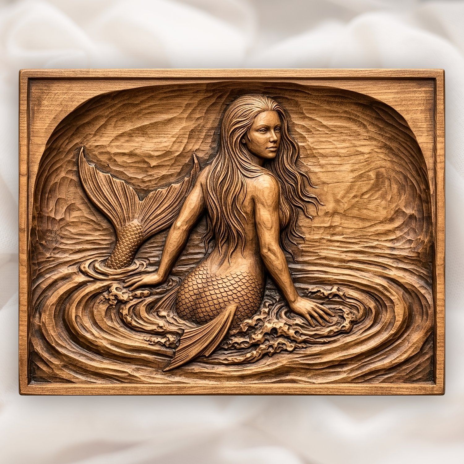 Mermaid Surfacing CNC Relief STL bas-relief STL design