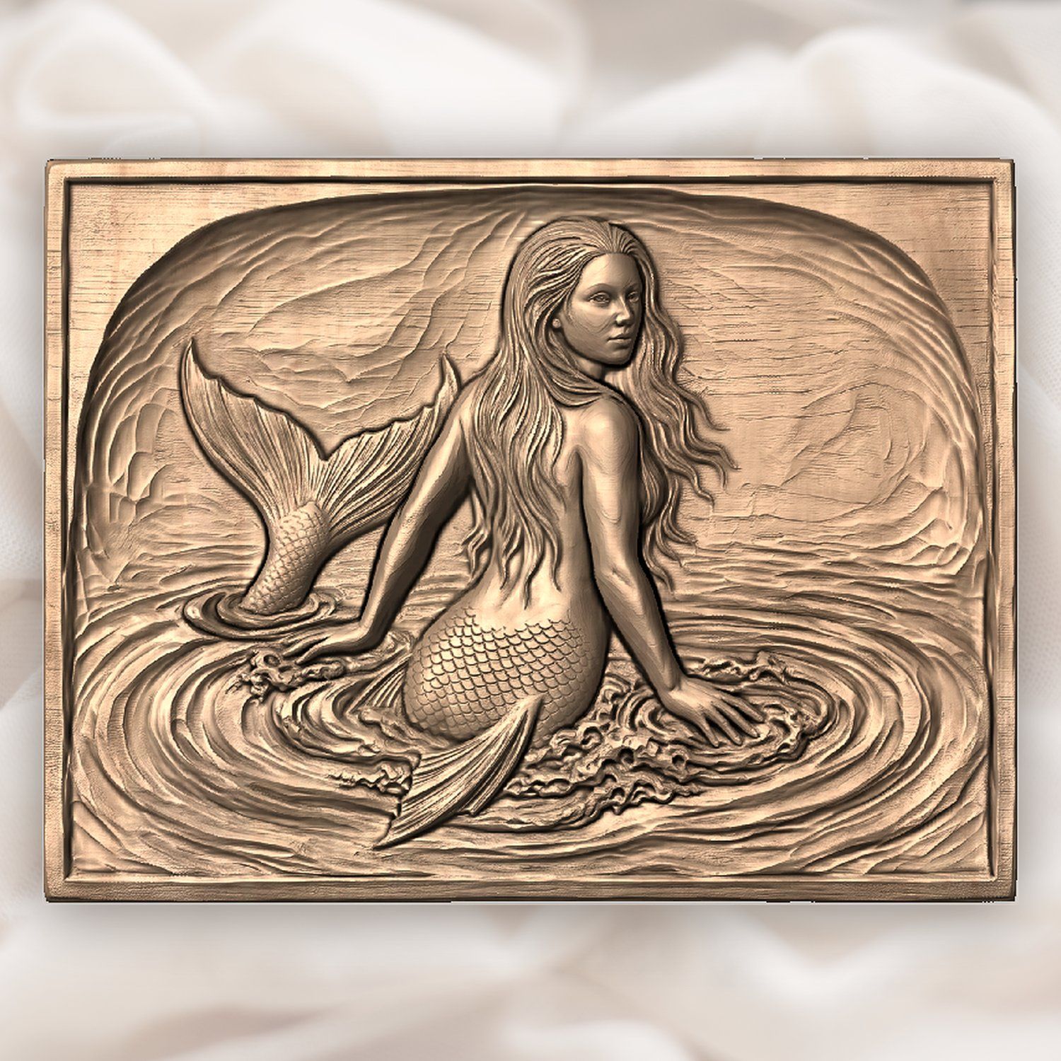 Mermaid Surfacing CNC Relief STL bas-relief STL — view 5