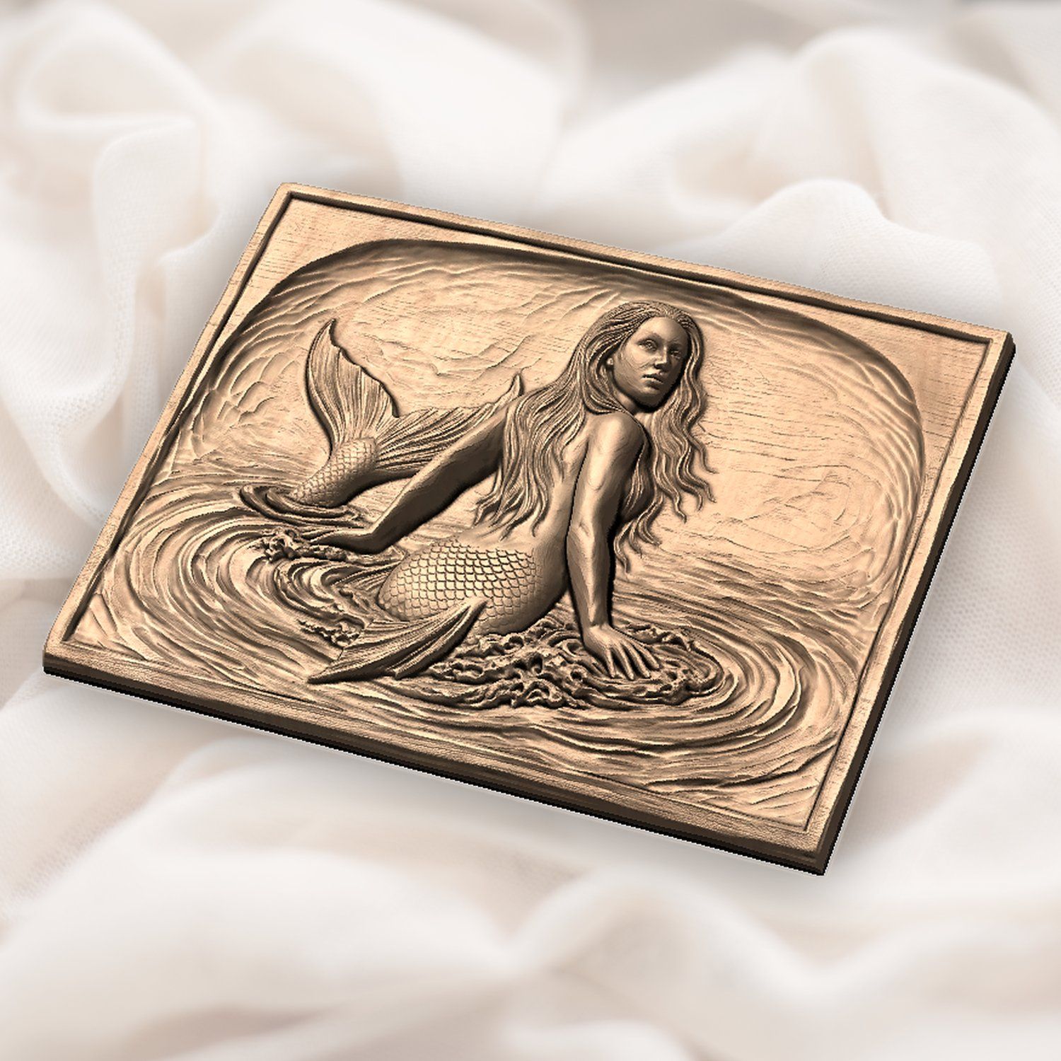 Mermaid Surfacing CNC Relief STL bas-relief STL — view 6