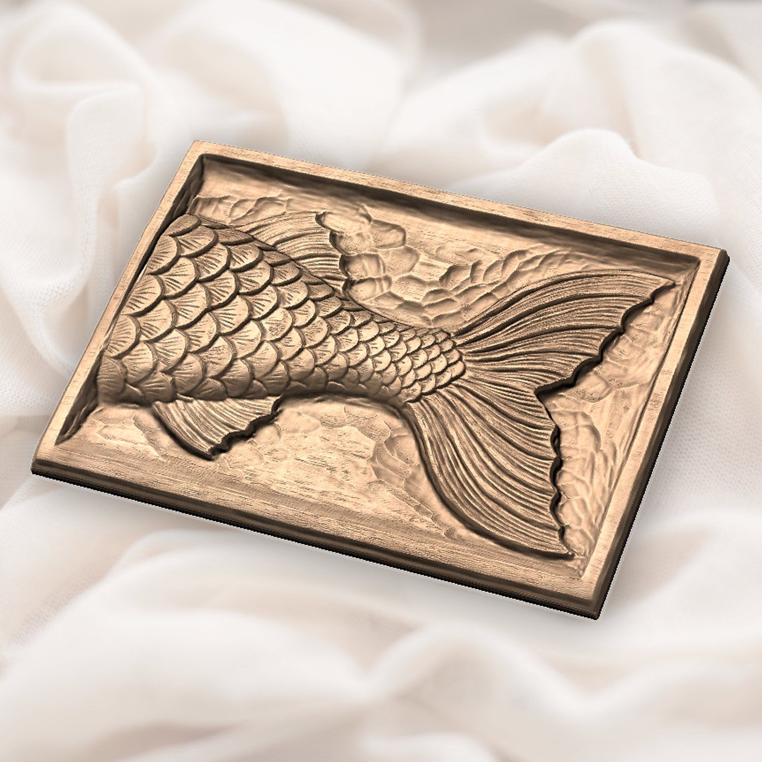 Mermaid Tail Scale Fluke CNC Relief STL bas-relief STL — view 6