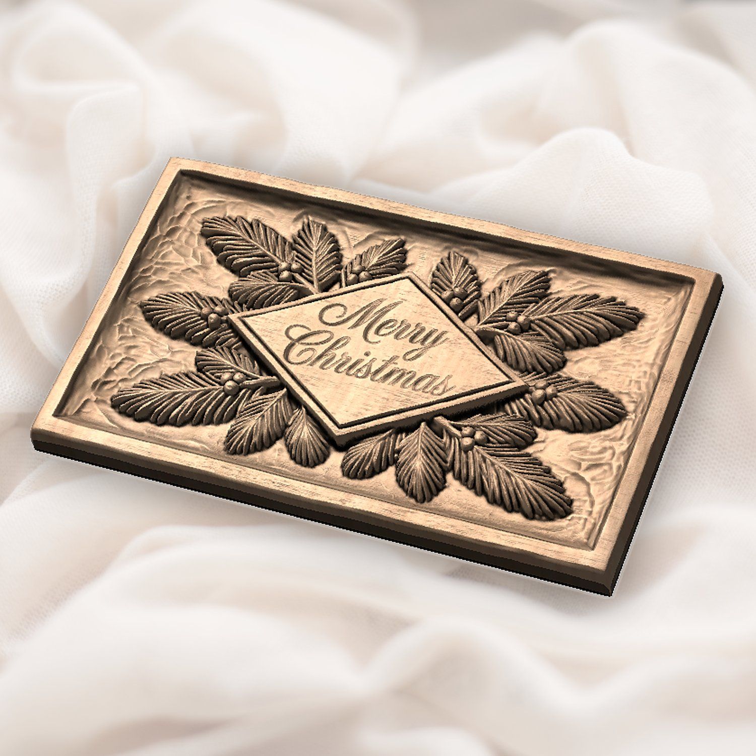 Merry Christmas Diamond Plaque CNC Relief STL bas-relief STL — view 6