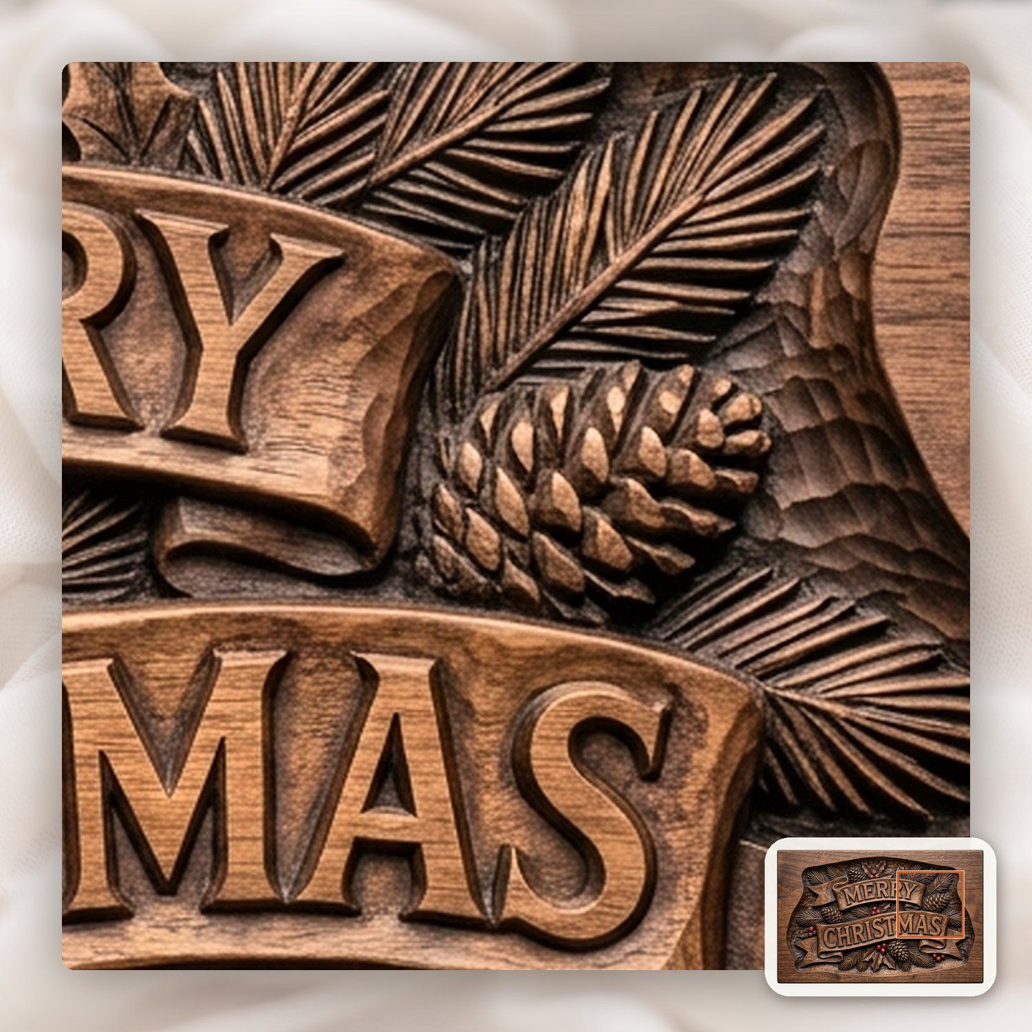 Merry Christmas Plaque CNC Relief STL bas-relief STL — view 11