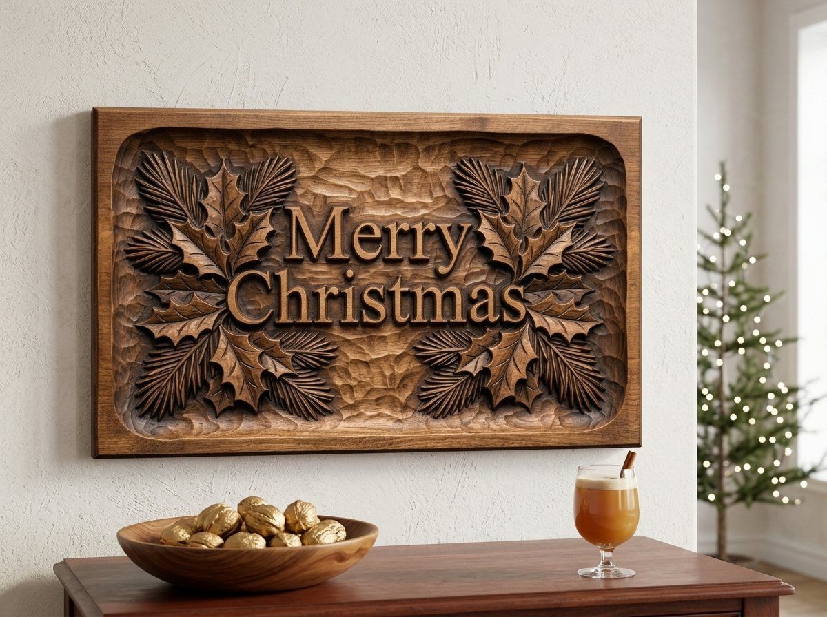 Merry Christmas Plaque CNC Relief STL bas-relief STL — view 14