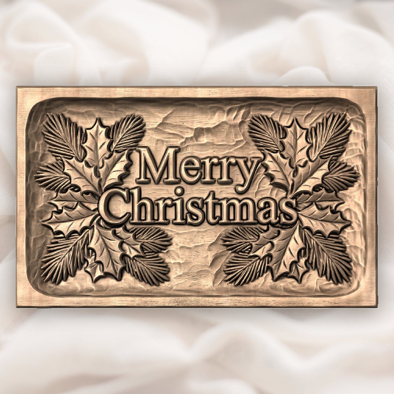 Merry Christmas Plaque CNC Relief STL bas-relief STL — view 5