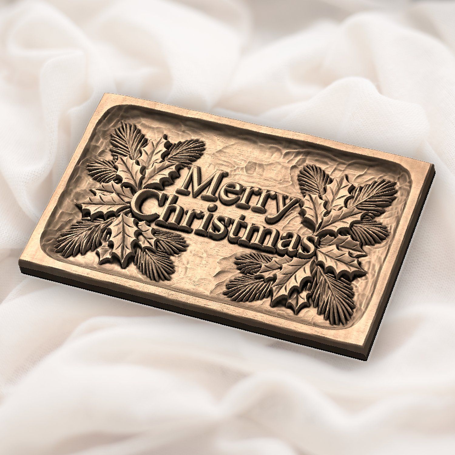 Merry Christmas Plaque CNC Relief STL bas-relief STL — view 6