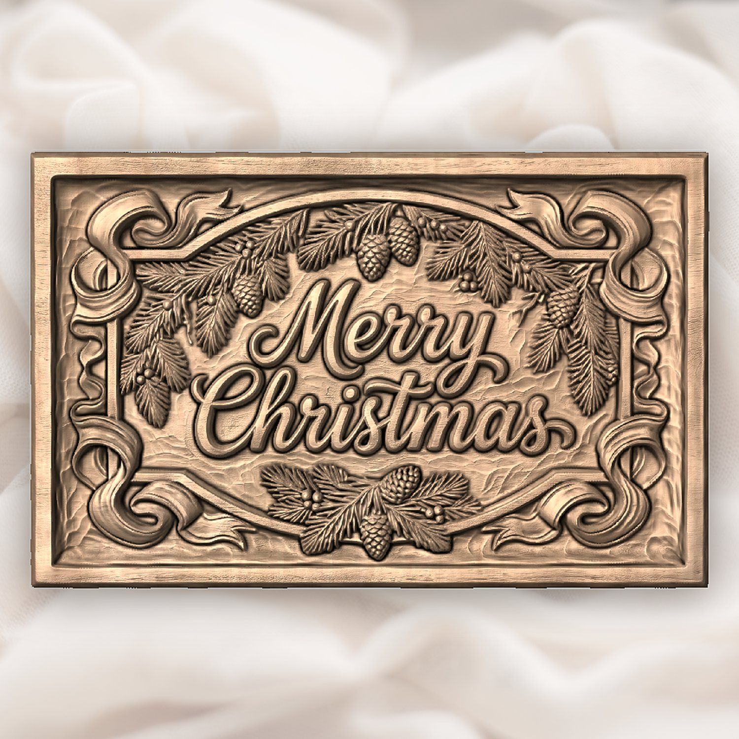 Merry Christmas Plaque CNC Relief STL bas-relief STL — view 5