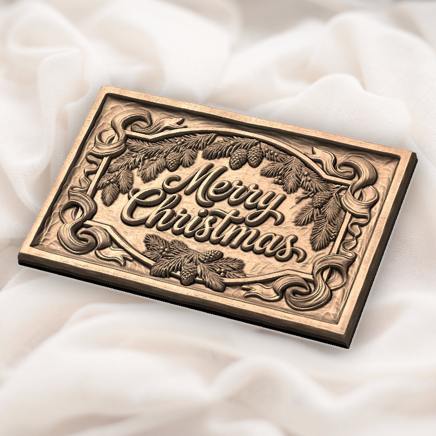 Merry Christmas Plaque CNC Relief STL bas-relief STL — view 6