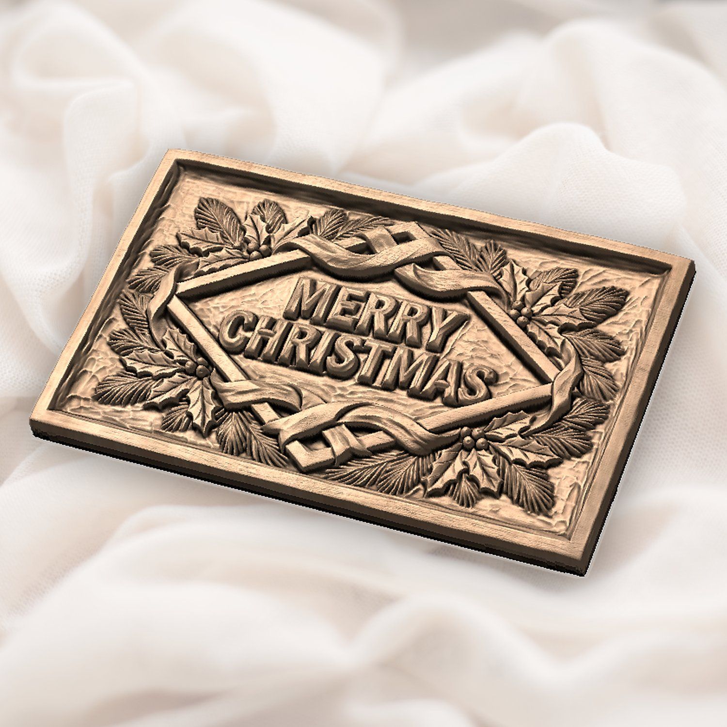 Merry Christmas Plaque CNC Relief STL bas-relief STL — view 5