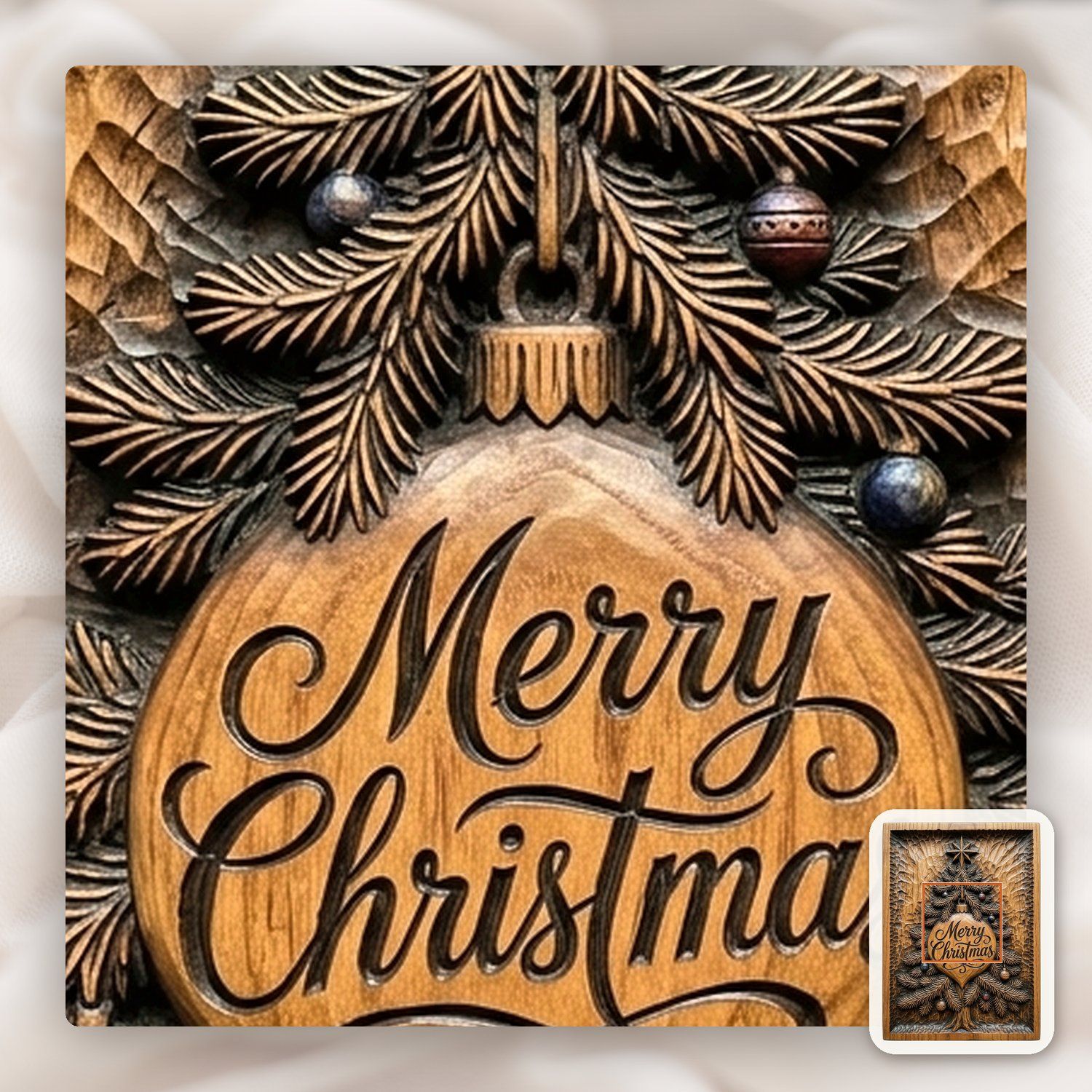 Merry Christmas Tree CNC Relief STL bas-relief STL — view 12