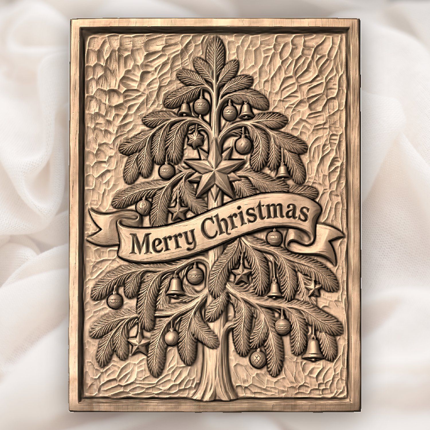 Merry Christmas Tree CNC Relief STL bas-relief STL — view 4