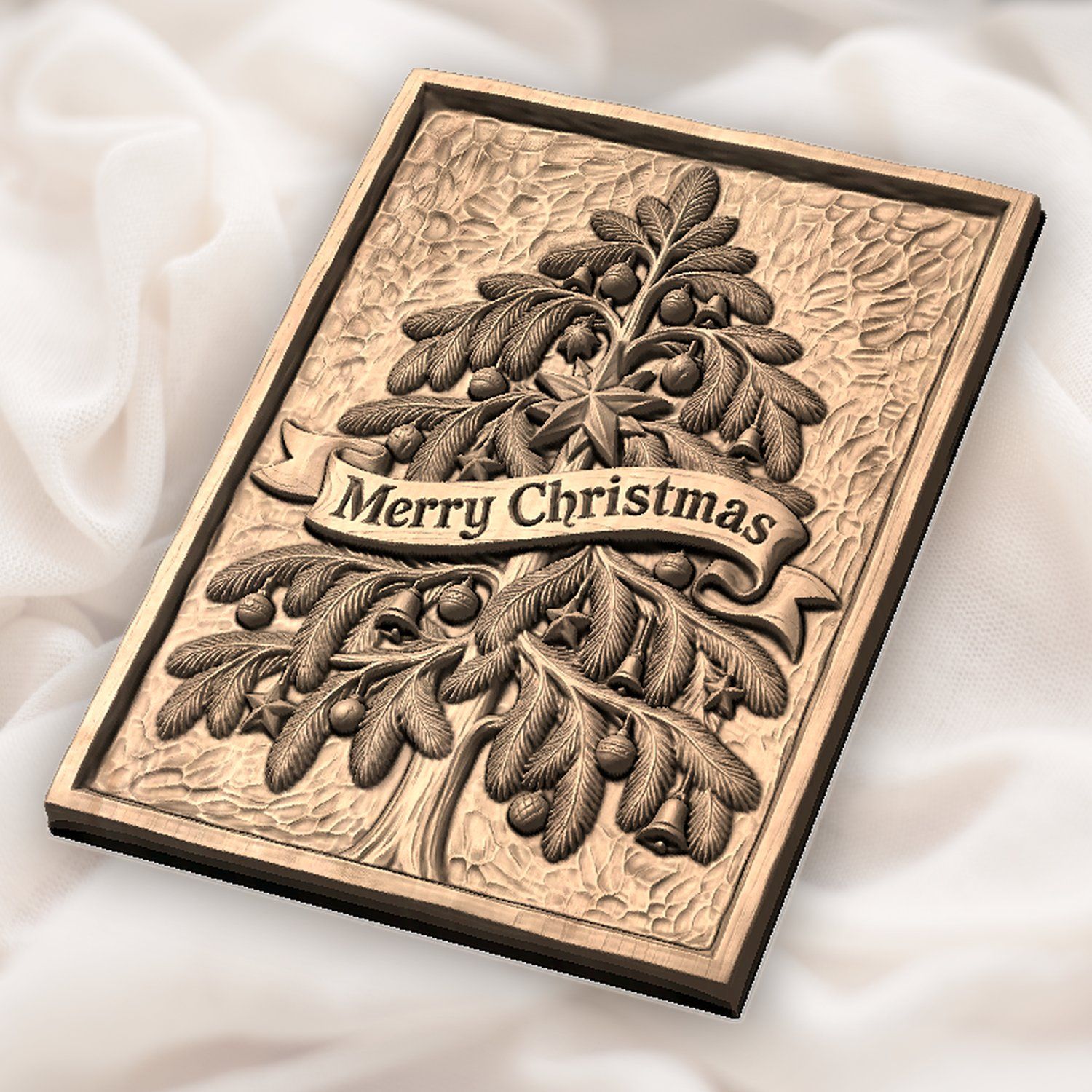 Merry Christmas Tree CNC Relief STL bas-relief STL — view 5