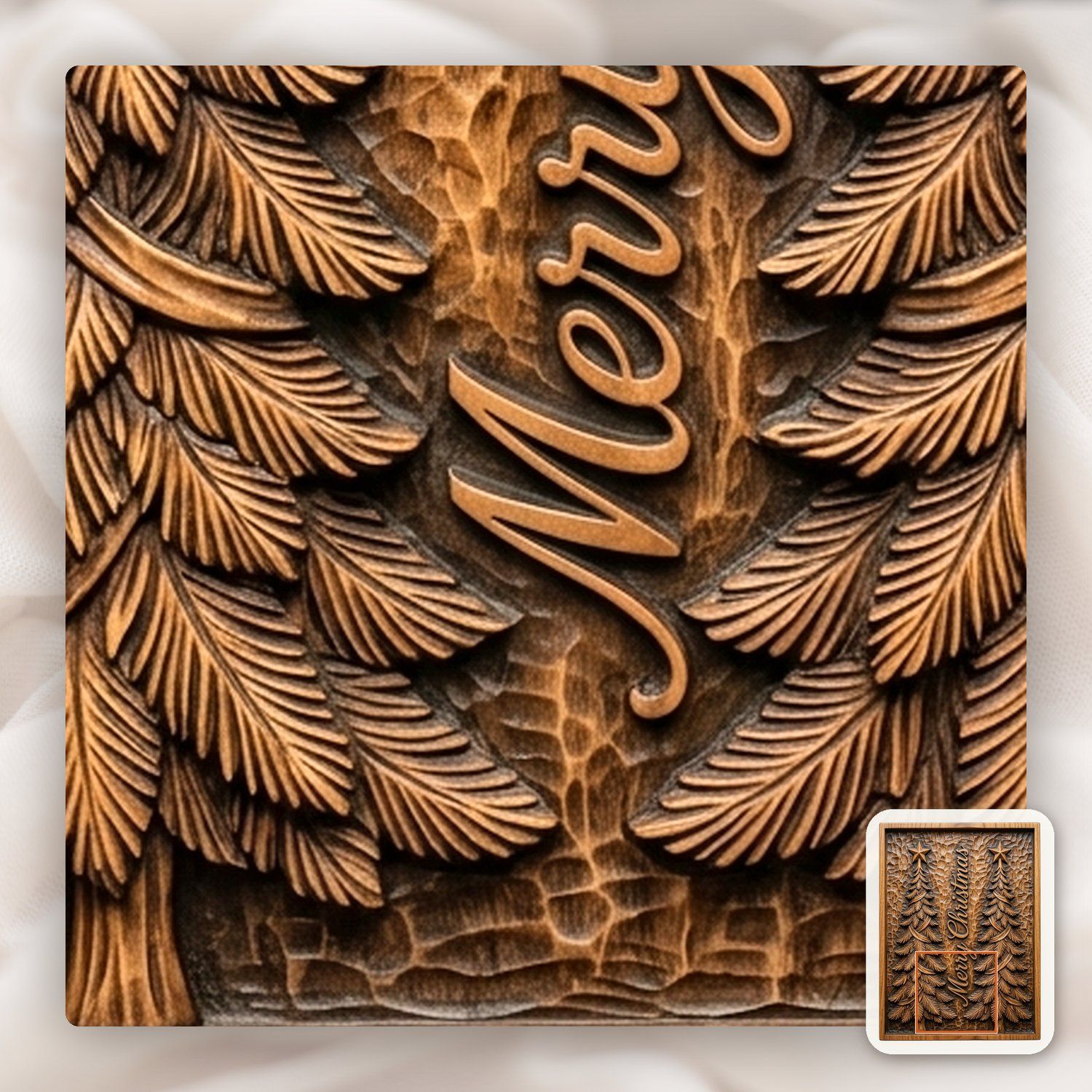 Merry Christmas Trees CNC Relief STL bas-relief STL — view 12