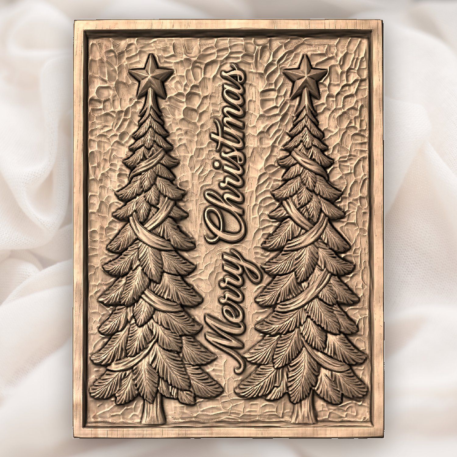 Merry Christmas Trees CNC Relief STL bas-relief STL — view 4