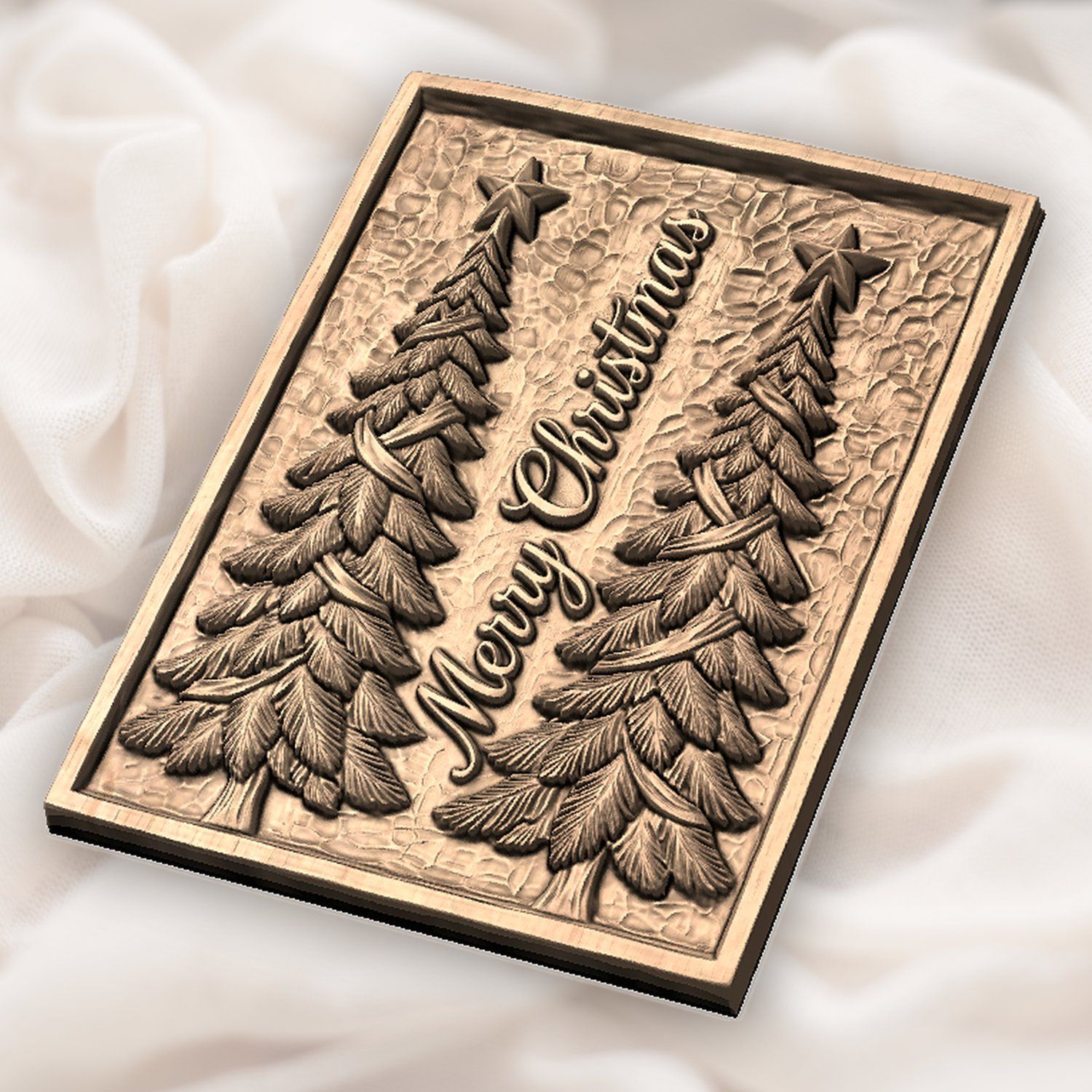 Merry Christmas Trees CNC Relief STL bas-relief STL — view 5