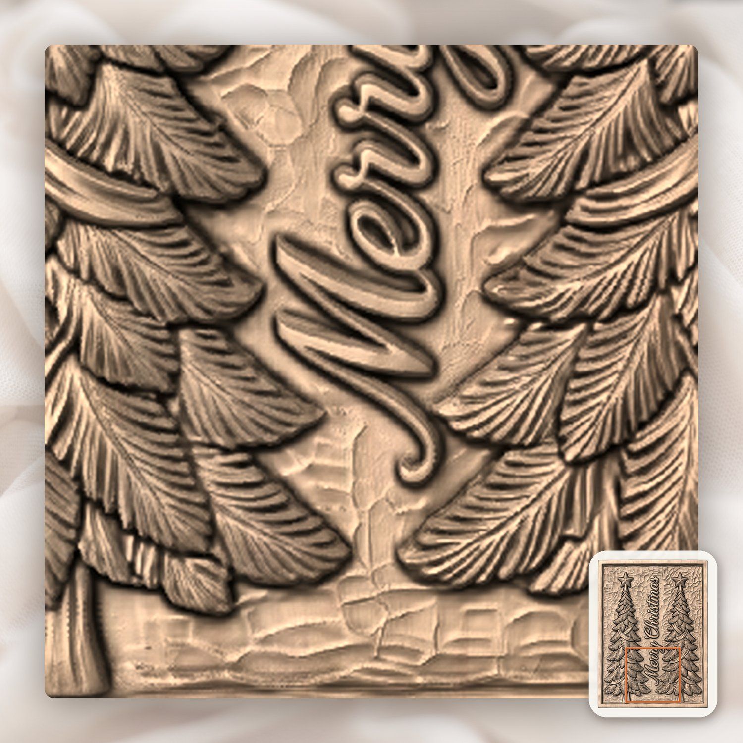 Merry Christmas Trees CNC Relief STL bas-relief STL — view 8