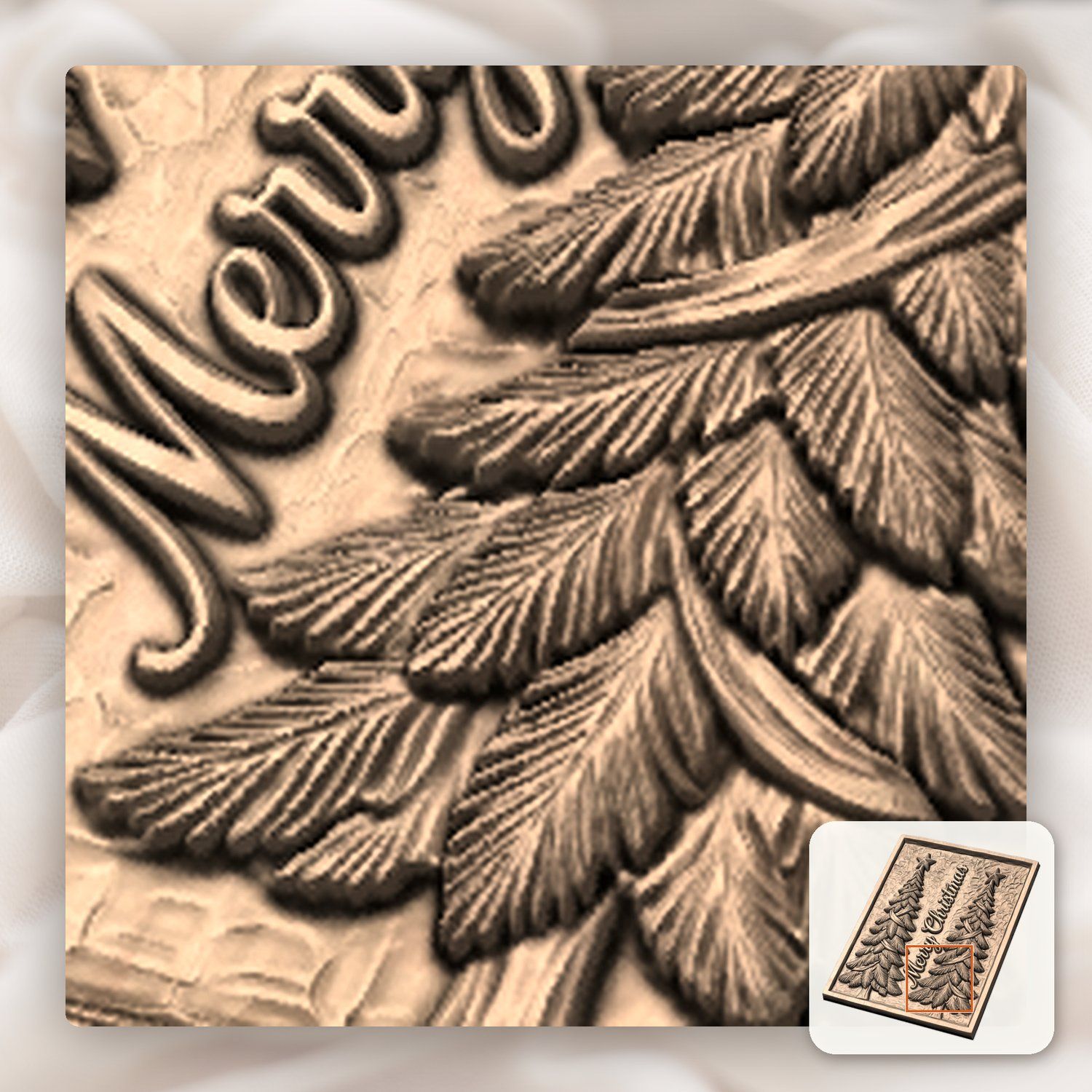 Merry Christmas Trees CNC Relief STL bas-relief STL — view 10