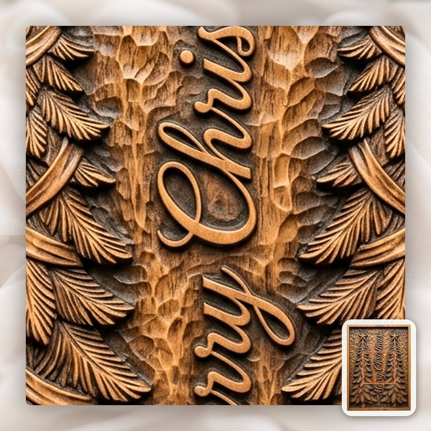 Merry Christmas Trees CNC Relief STL bas-relief STL — view 11