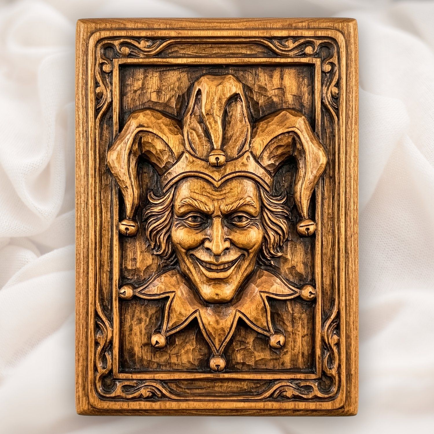 Mischievous Jester Face CNC Relief STL bas-relief STL design