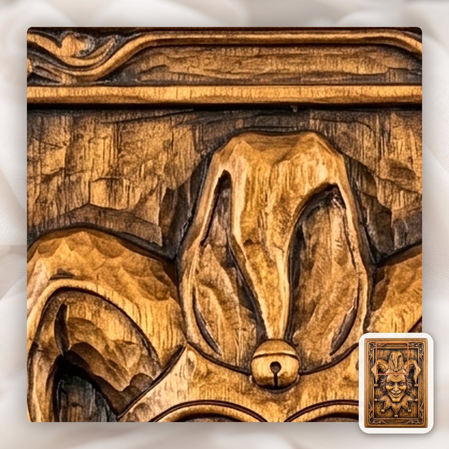 Mischievous Jester Face CNC Relief STL bas-relief STL — view 13