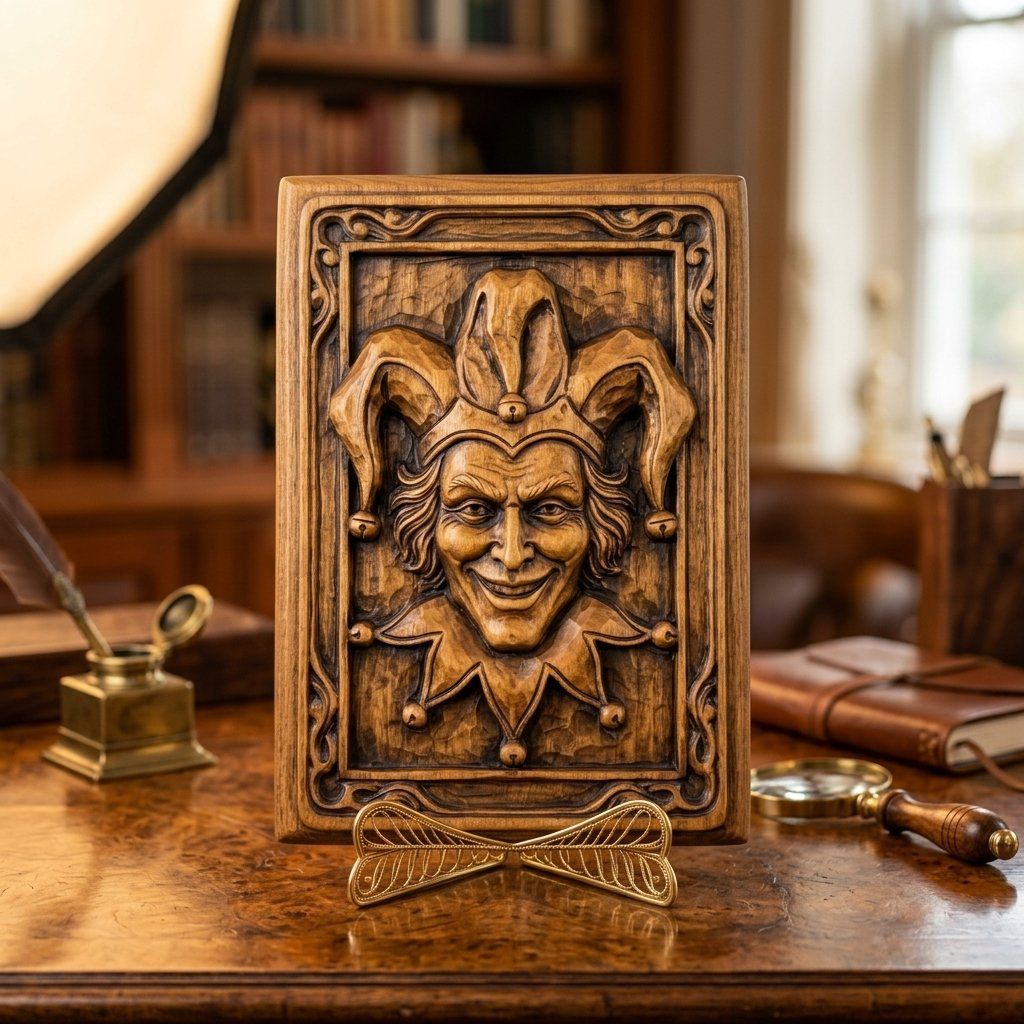 Mischievous Jester Face CNC Relief STL bas-relief STL — view 15