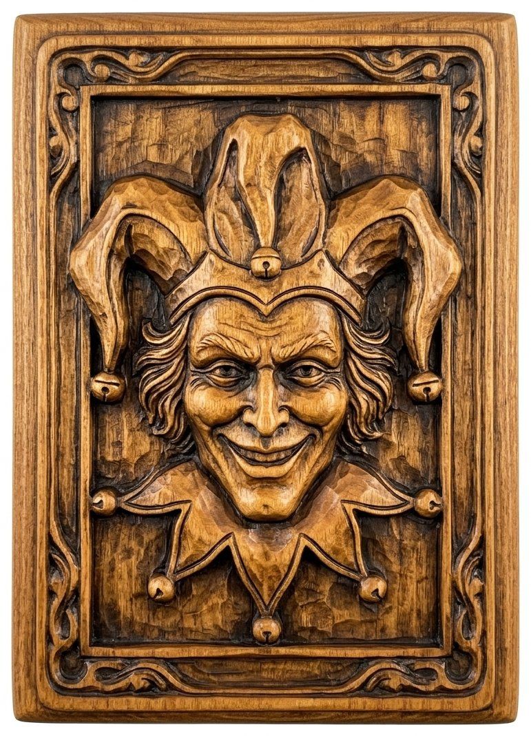 Mischievous Jester Face CNC Relief STL bas-relief STL — view 11