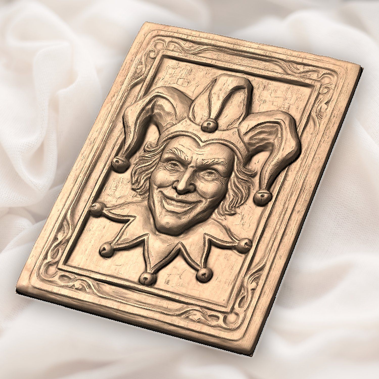 Mischievous Jester Face CNC Relief STL bas-relief STL — view 5
