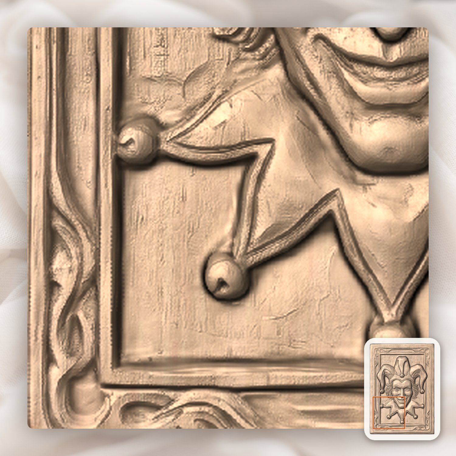 Mischievous Jester Face CNC Relief STL bas-relief STL — view 8