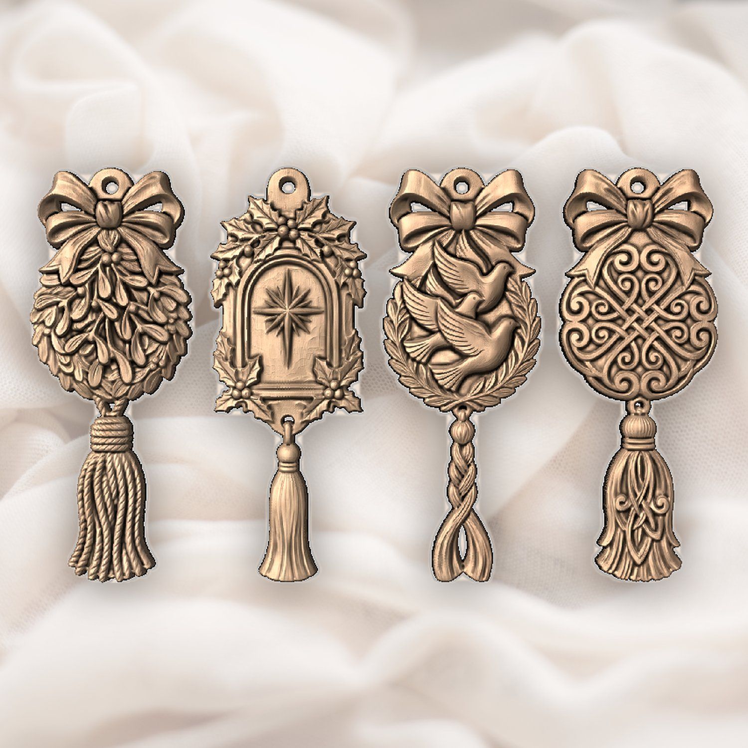 Mistletoe Kissing Ball Ornaments CNC Relief STL bas-relief STL — view 5