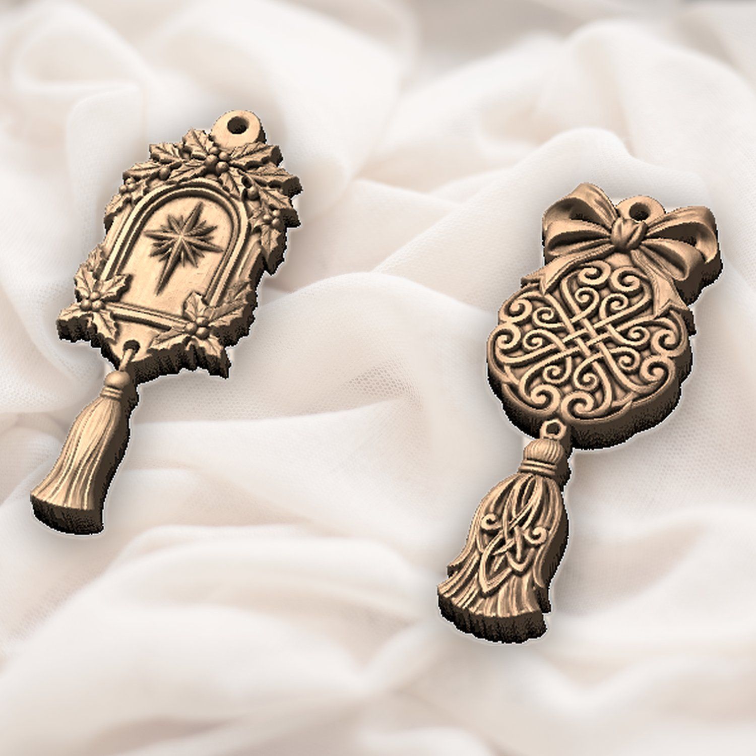 Mistletoe Kissing Ball Ornaments CNC Relief STL bas-relief STL — view 6