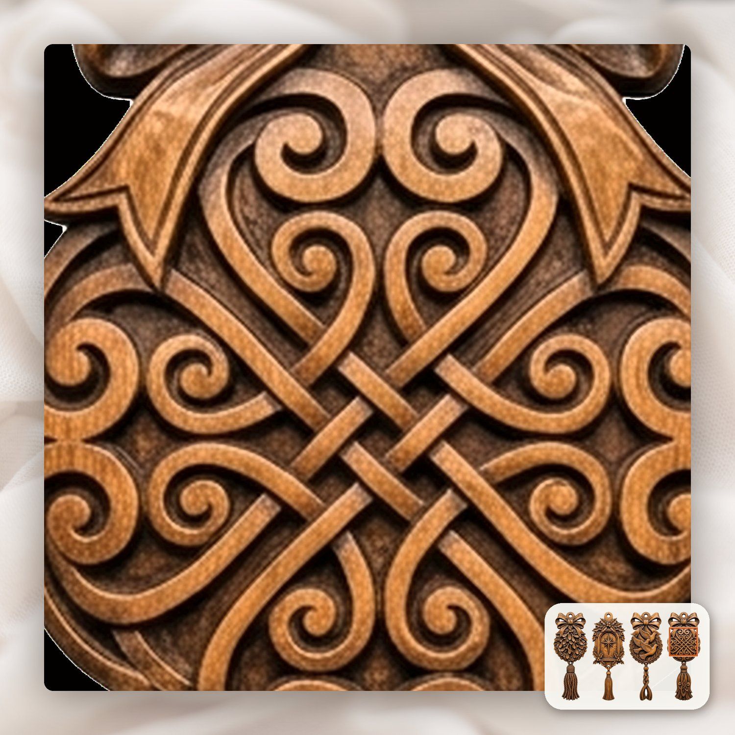 Mistletoe Kissing Ball Ornaments CNC Relief STL bas-relief STL — view 11