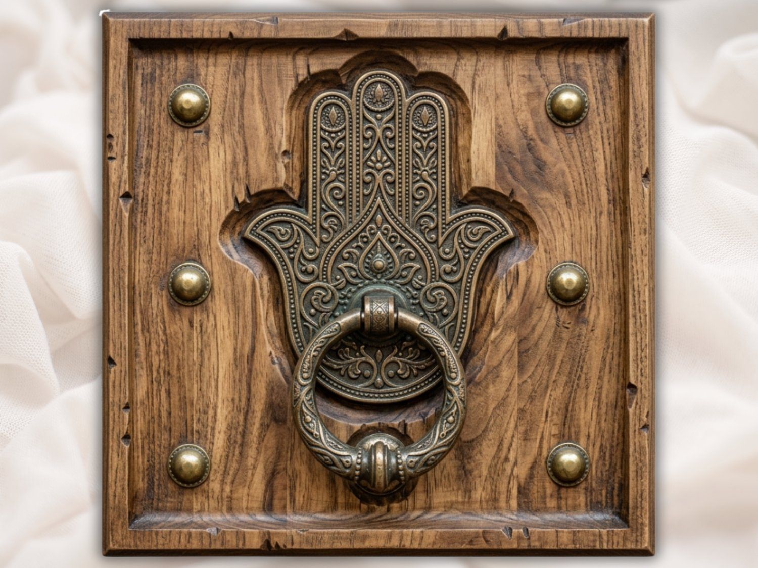 Moorish Khamsa Door Knocker Alhambra Stucco CNC Relief STL bas-relief STL — view 2