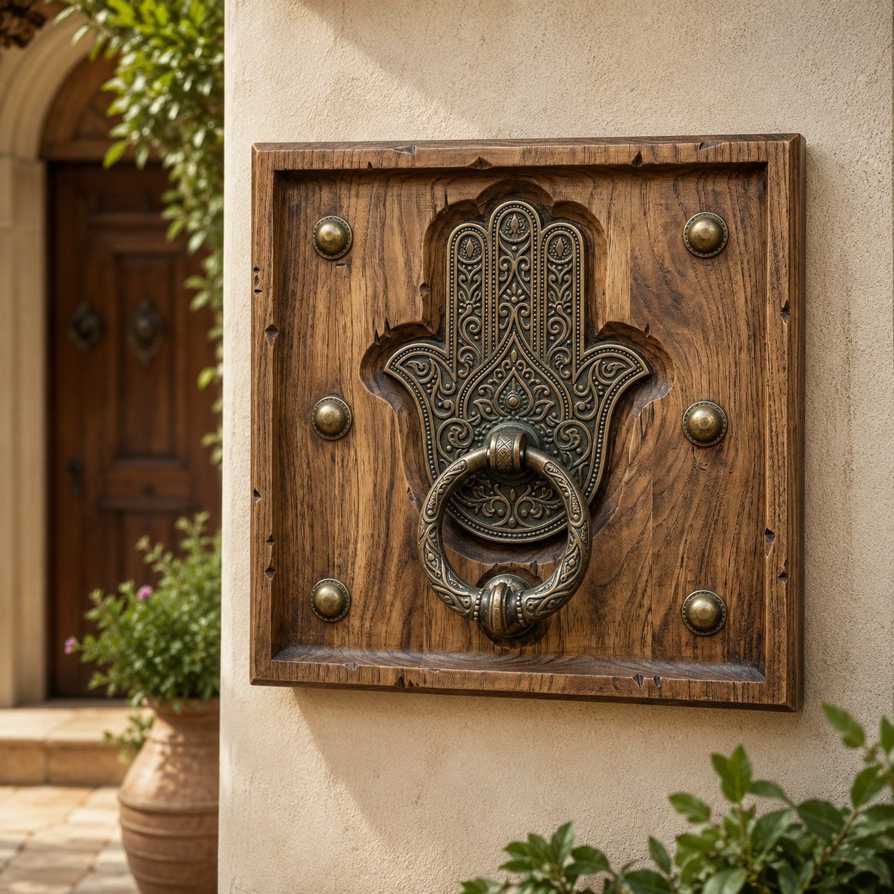 Moorish Khamsa Door Knocker Alhambra Stucco CNC Relief STL bas-relief STL — view 7