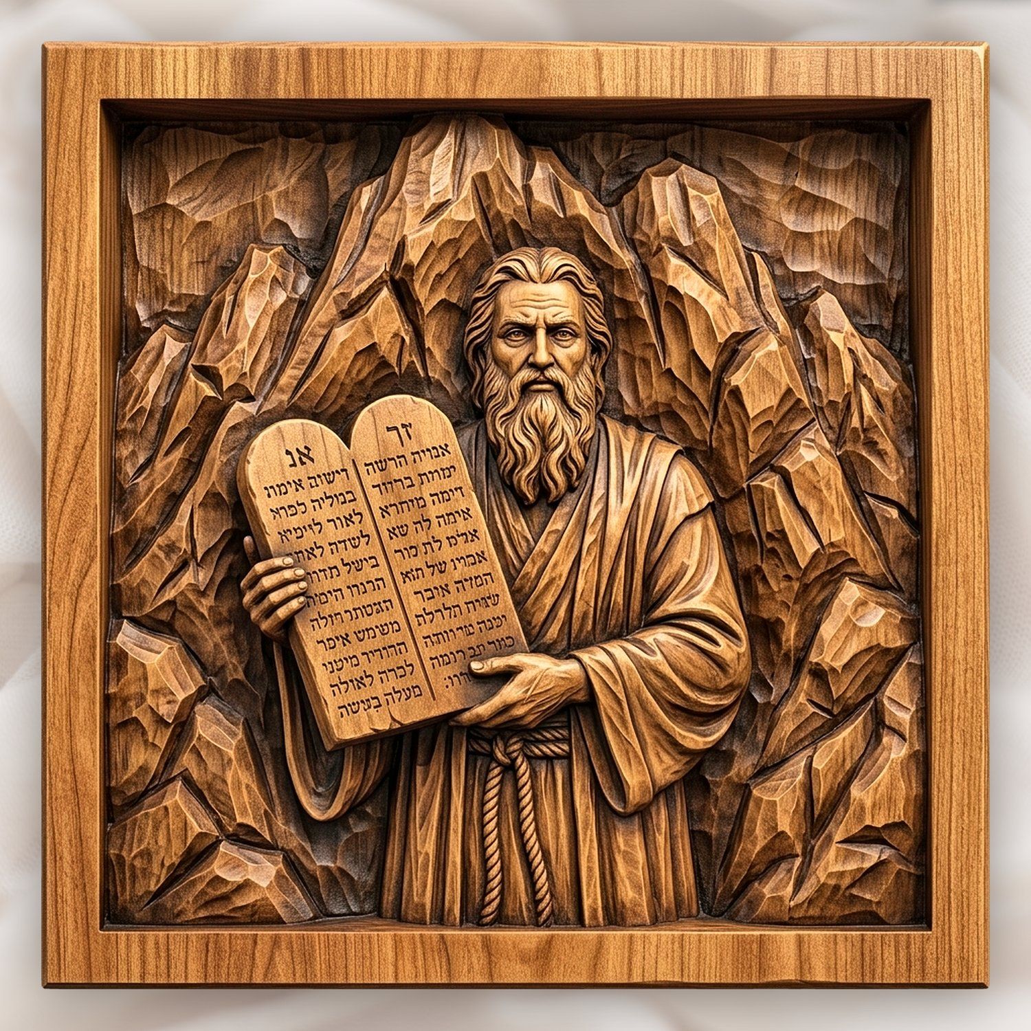 Moses Ten Commandments Mt Sinai CNC Relief STL bas-relief STL design