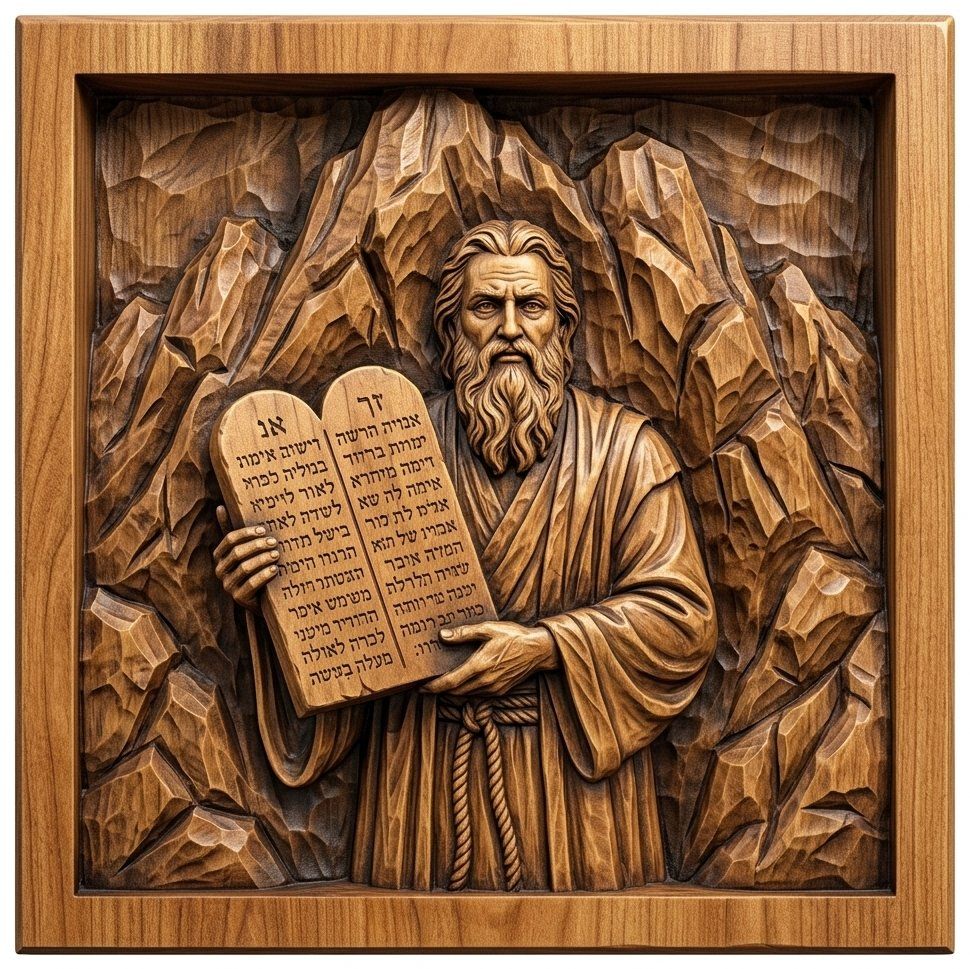 Moses Ten Commandments Mt Sinai CNC Relief STL bas-relief STL — view 12