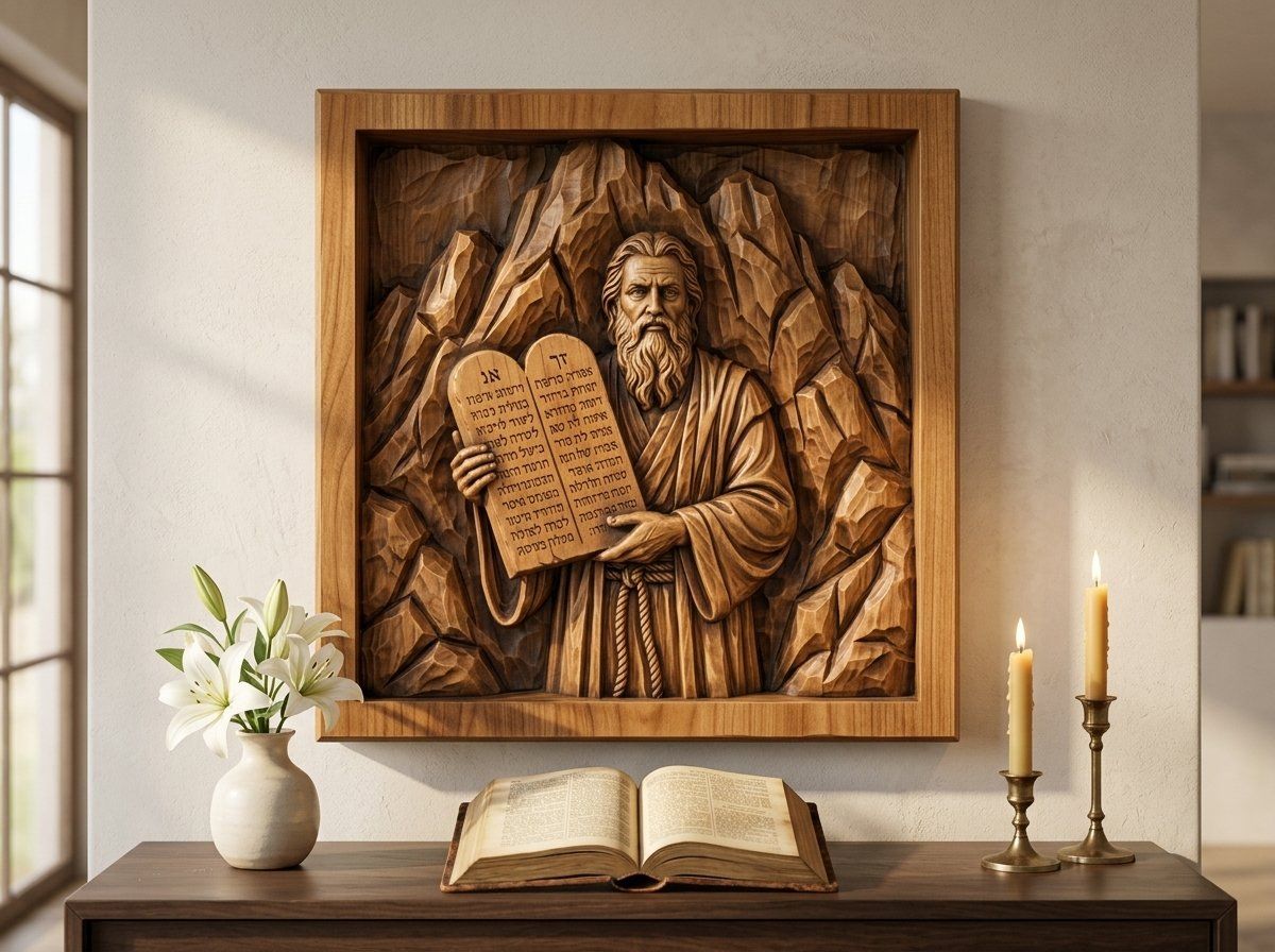 Moses Ten Commandments Mt Sinai CNC Relief STL bas-relief STL — view 13