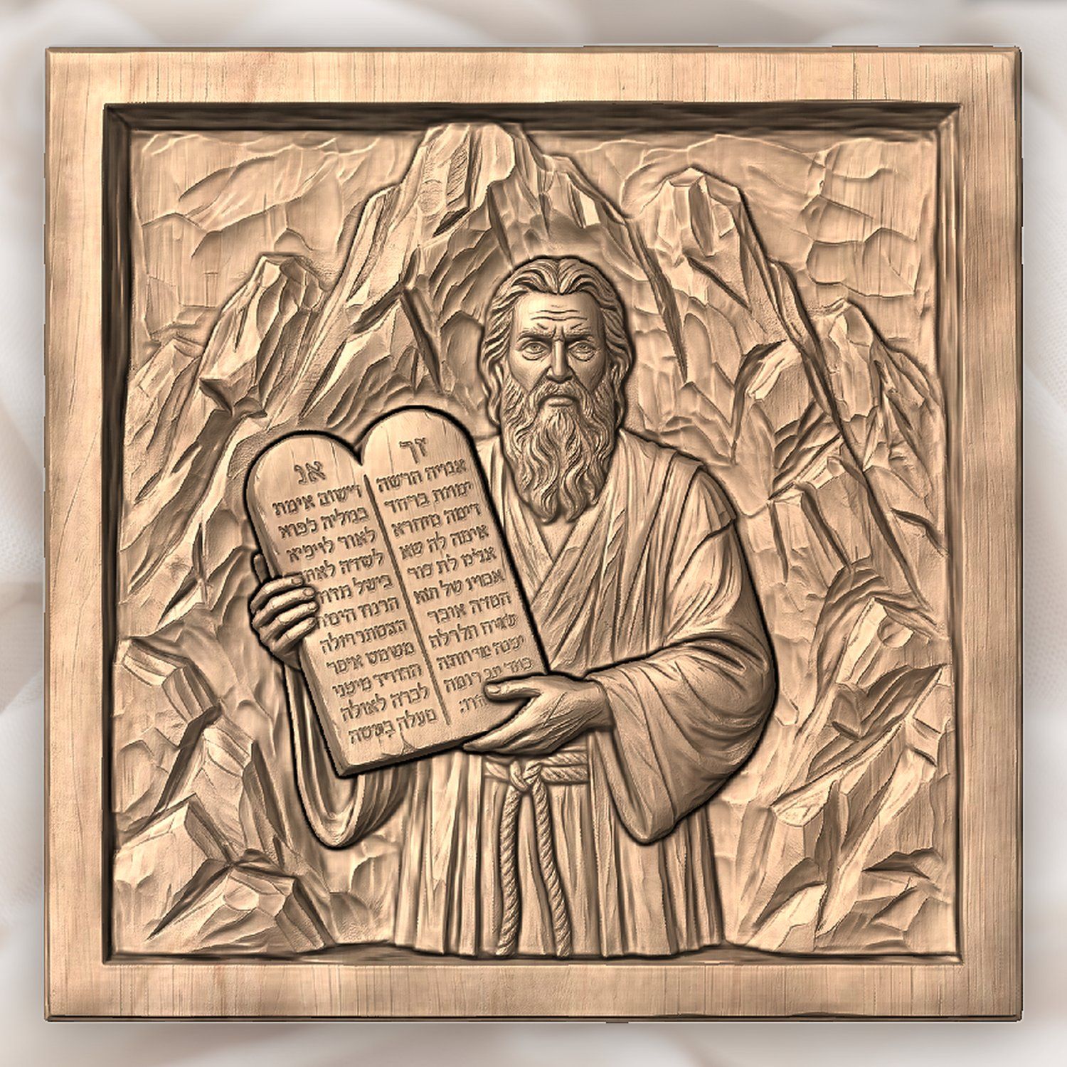 Moses Ten Commandments Mt Sinai CNC Relief STL bas-relief STL — view 4