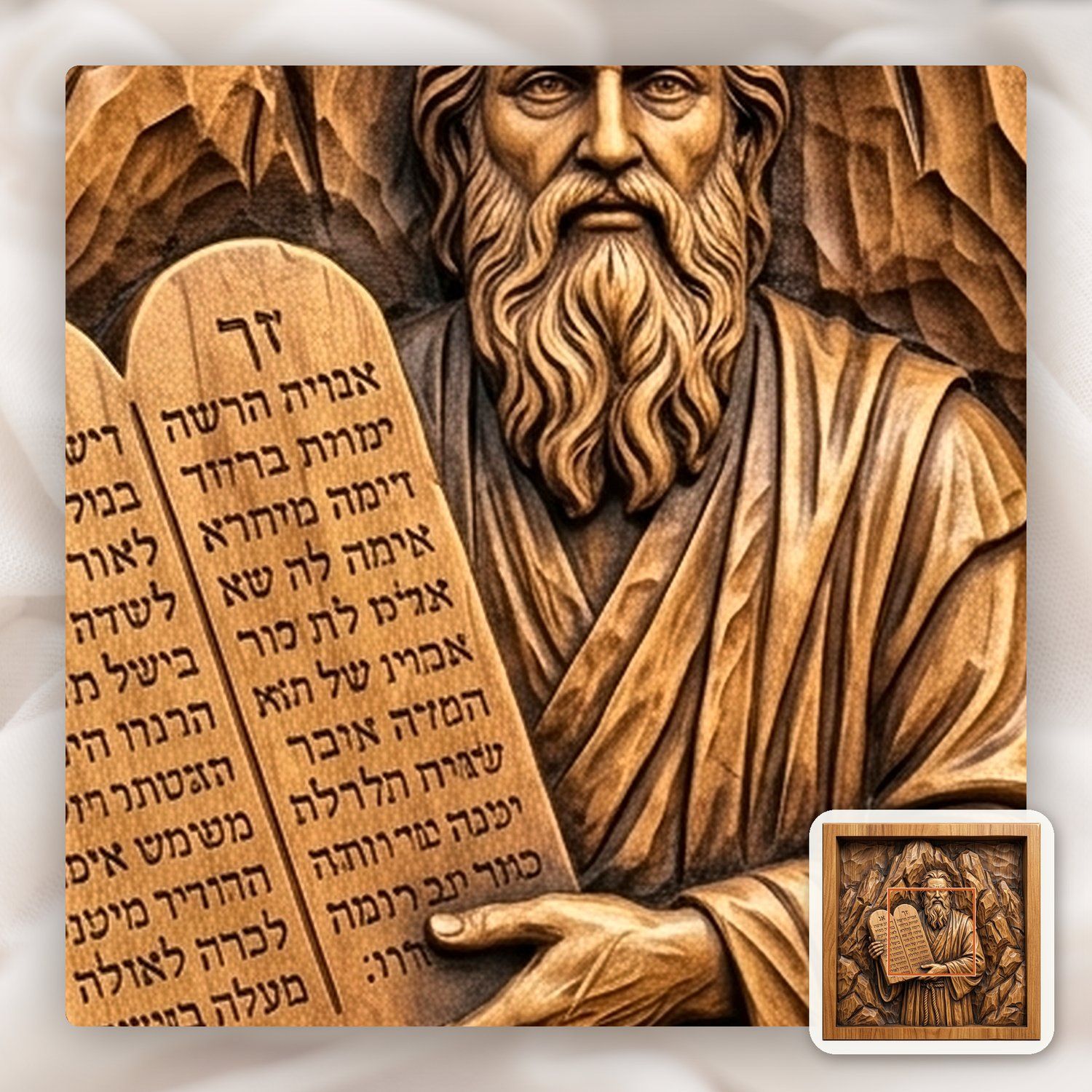 Moses Ten Commandments Mt Sinai CNC Relief STL bas-relief STL — view 10