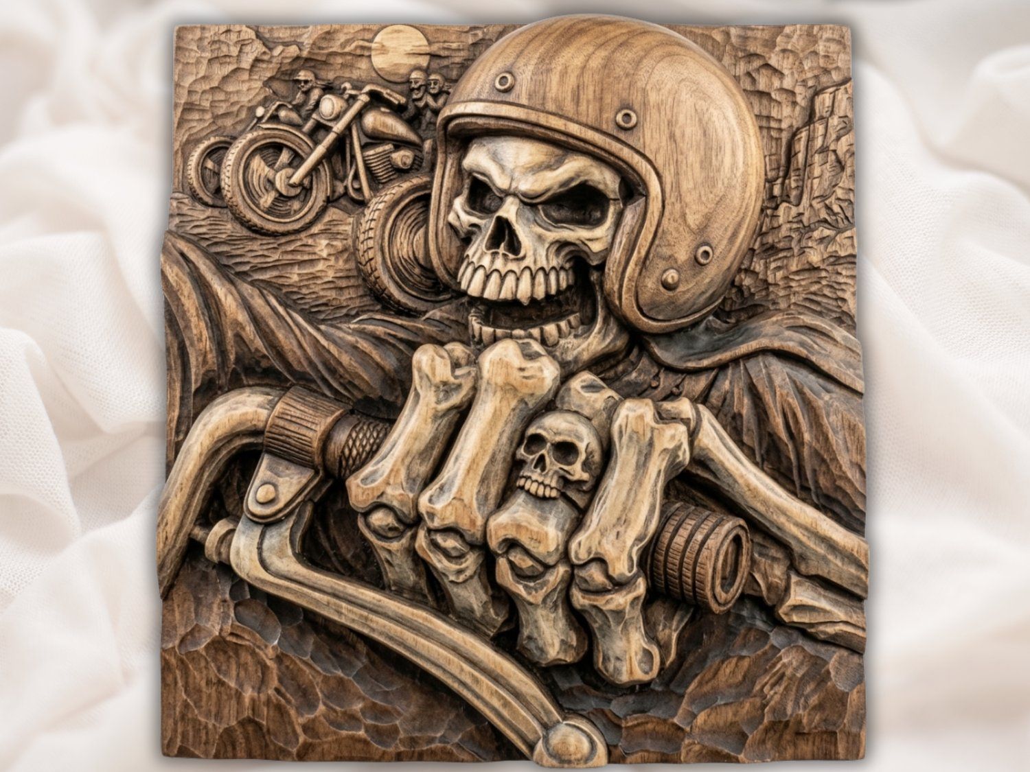 Motorcycle STL CNC Woodcarving bas-relief STL — view 2