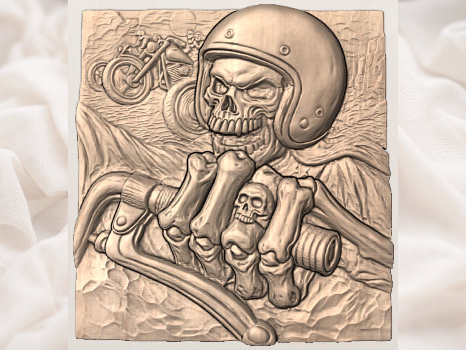 Motorcycle STL CNC Woodcarving bas-relief STL — view 4