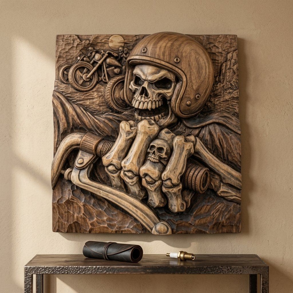 Motorcycle STL CNC Woodcarving bas-relief STL — view 6