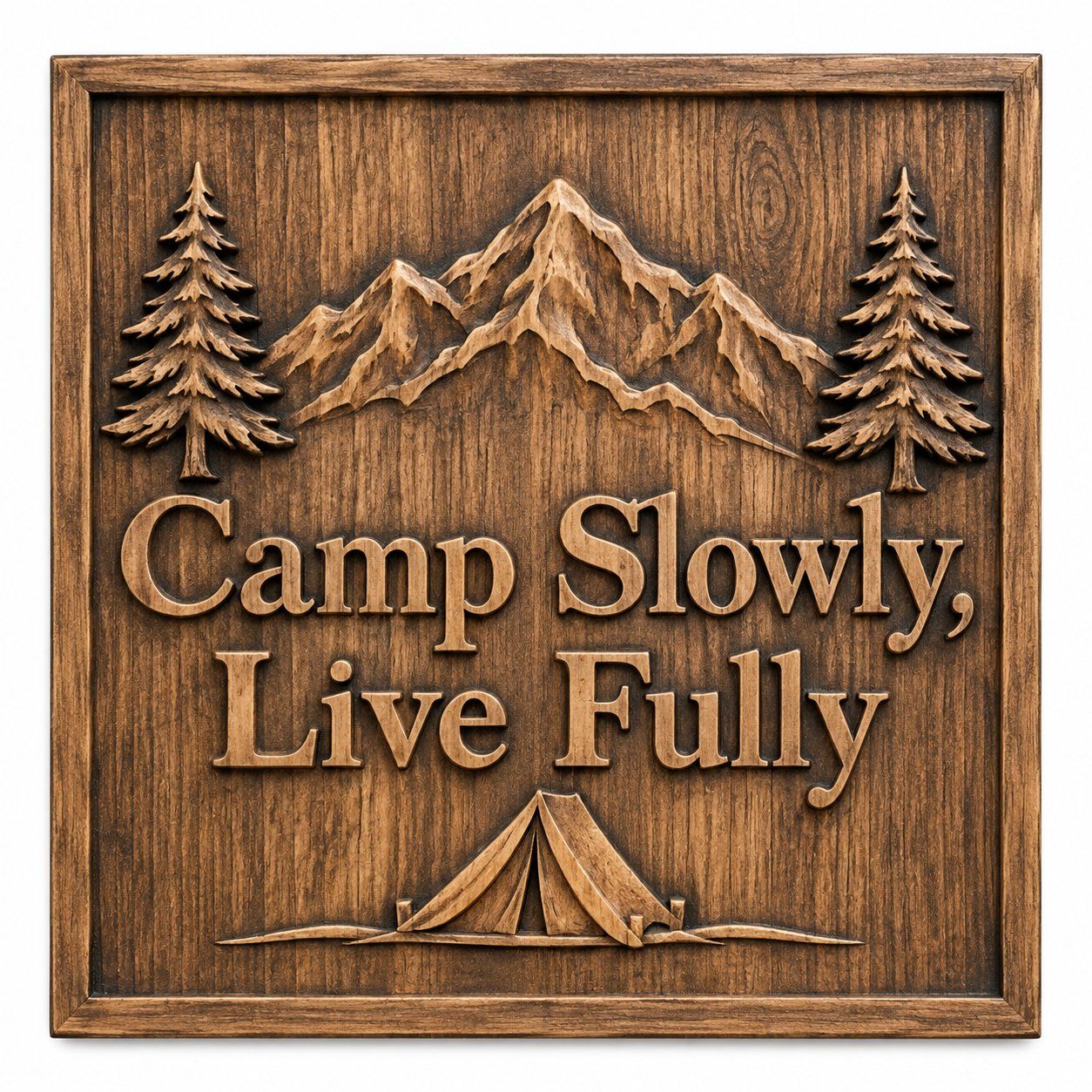 Mountain Camping Scene CNC Relief STL bas-relief STL — view 13