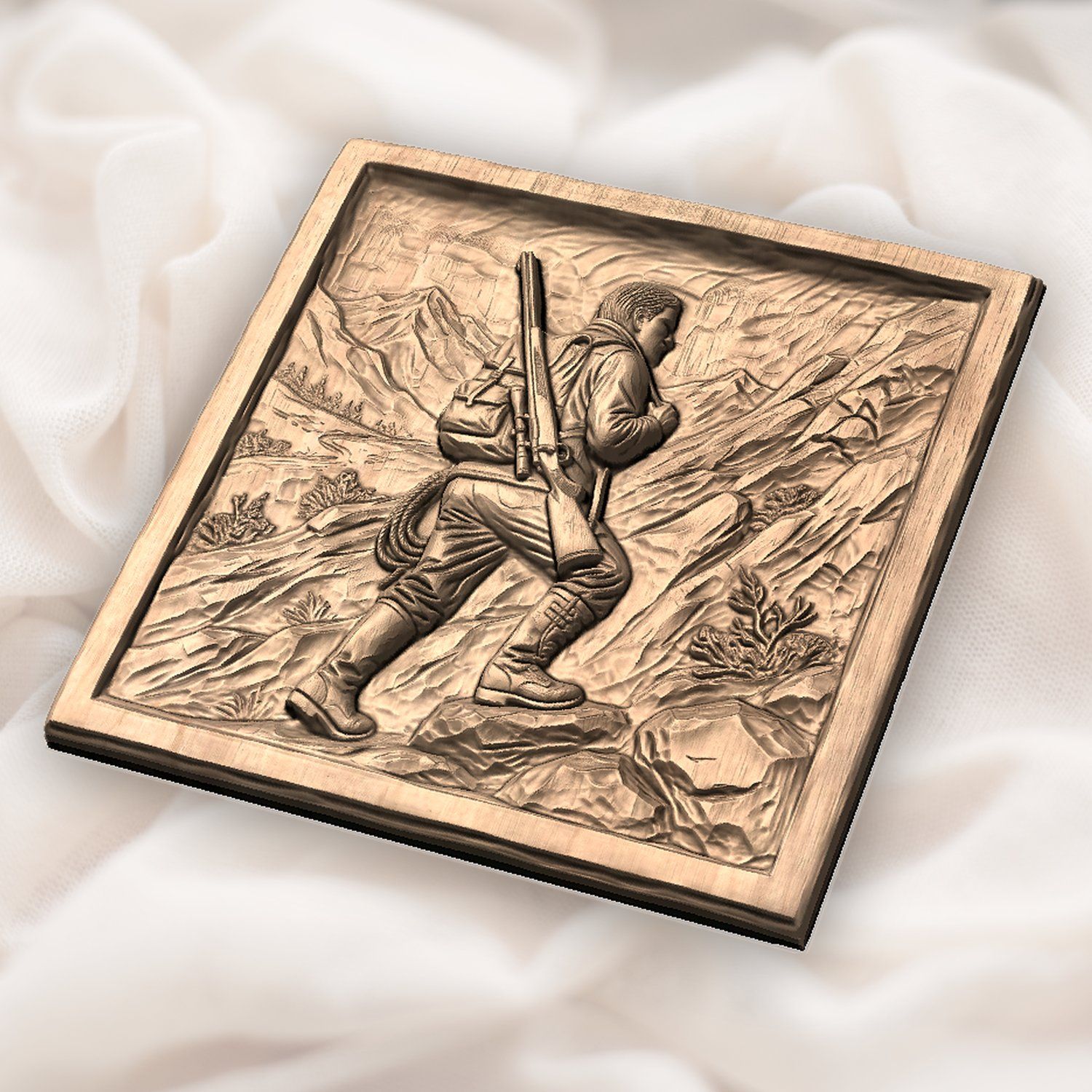 Mountain Hunter Trekking CNC Relief STL bas-relief STL — view 6