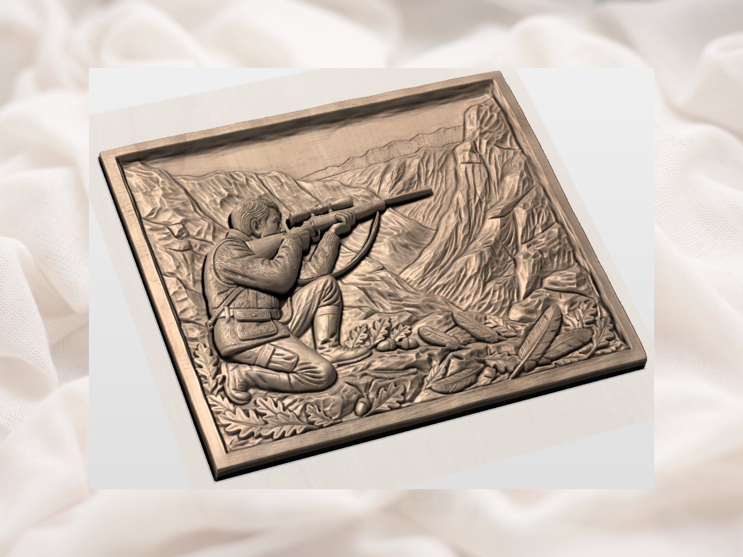 Mountain Marksman Hunter Scene CNC Relief STL bas-relief STL — view 4