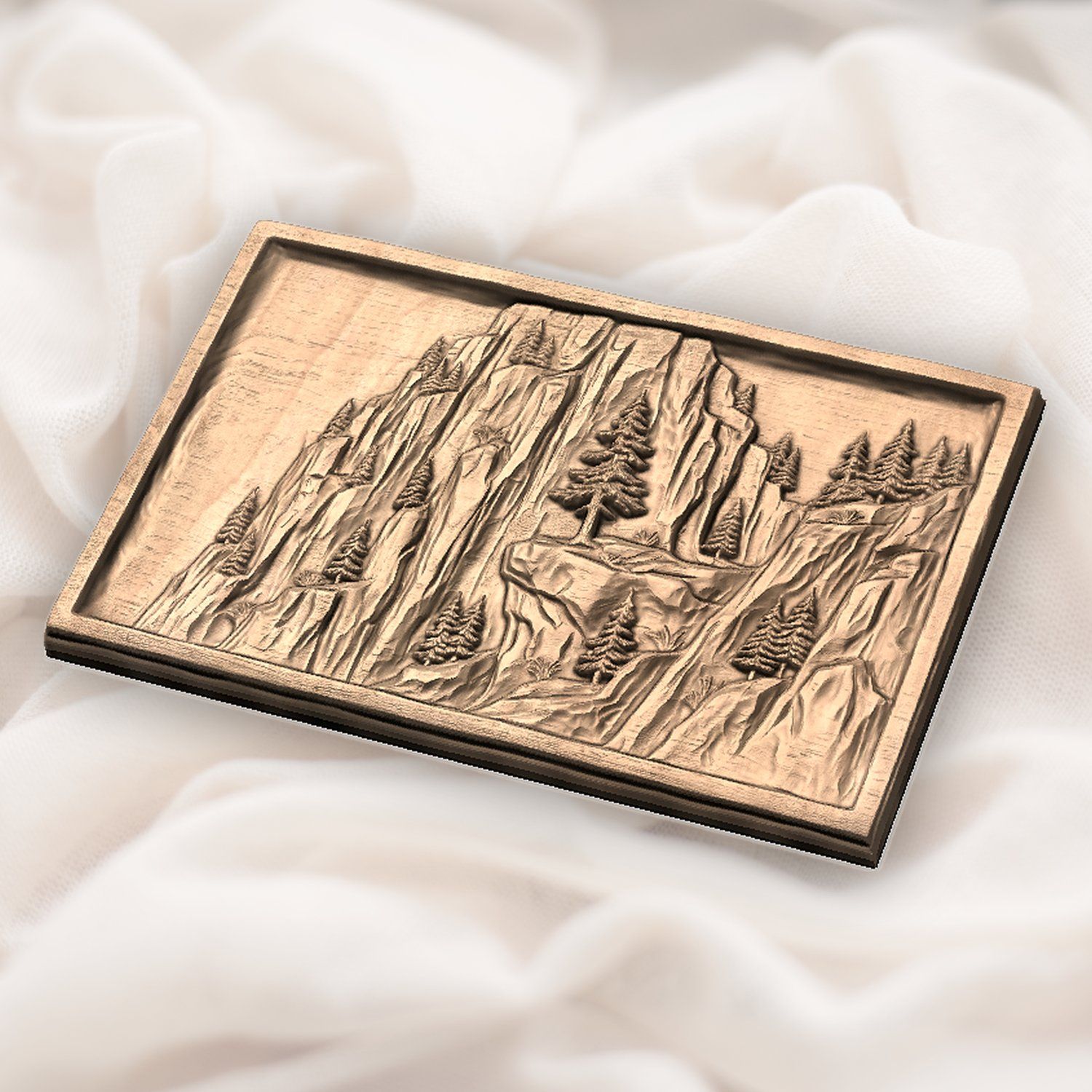 Mountain Pine Tree Cliff CNC Relief STL bas-relief STL — view 5