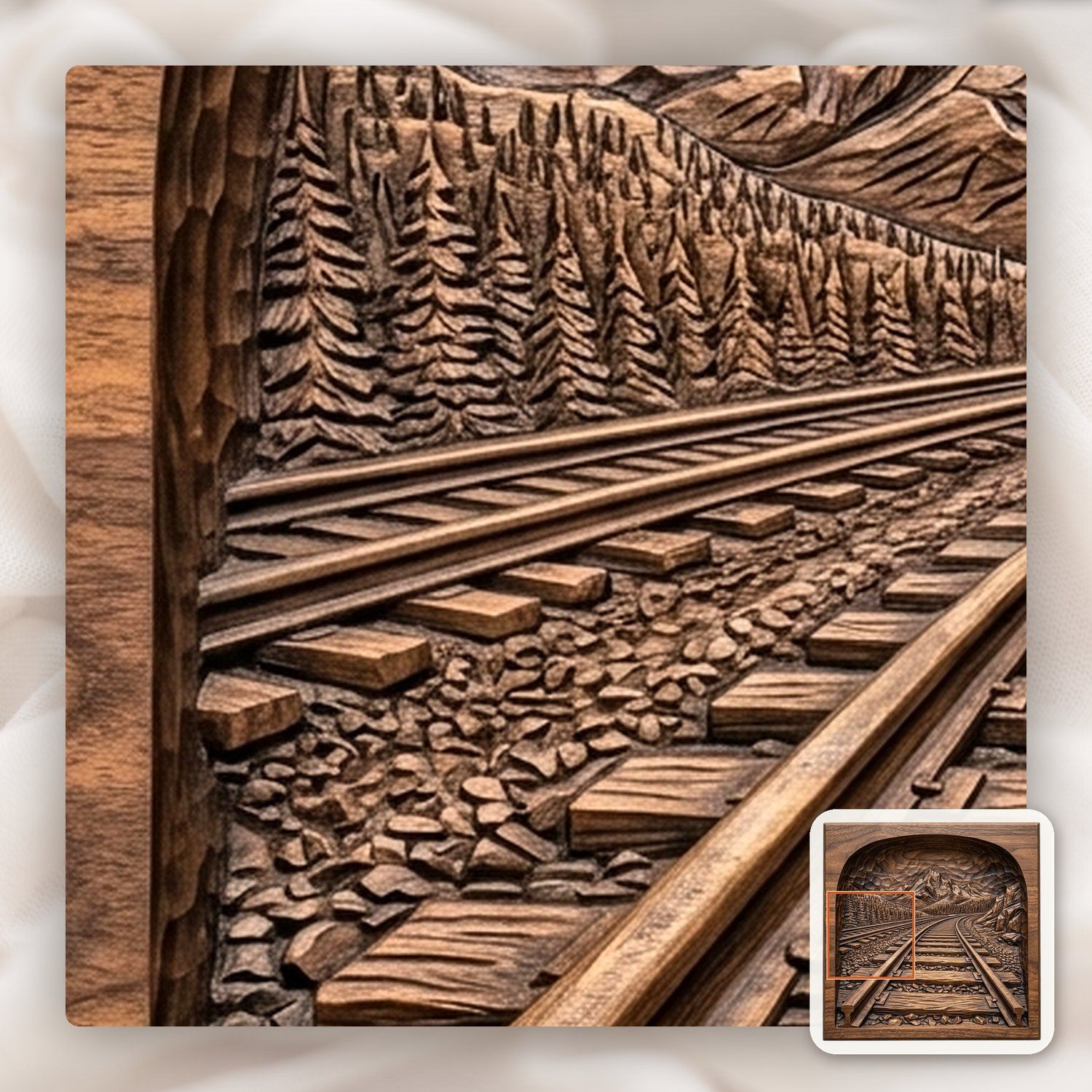 Mountain Railway Landscape CNC Relief STL bas-relief STL — view 12