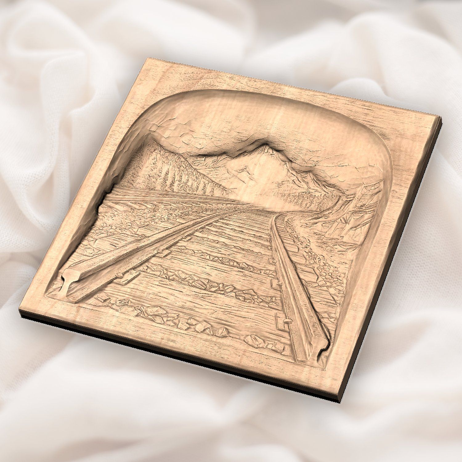 Mountain Railway Landscape CNC Relief STL bas-relief STL — view 6