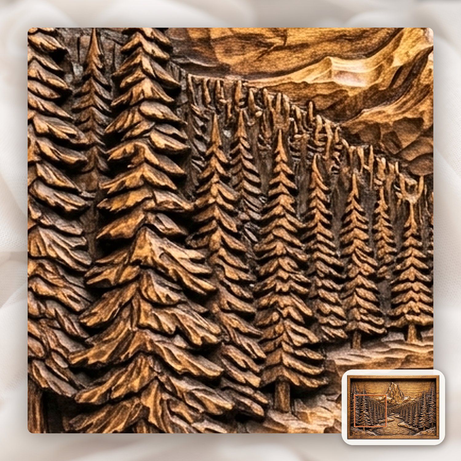 Mountain River Forest CNC Relief STL bas-relief STL — view 11