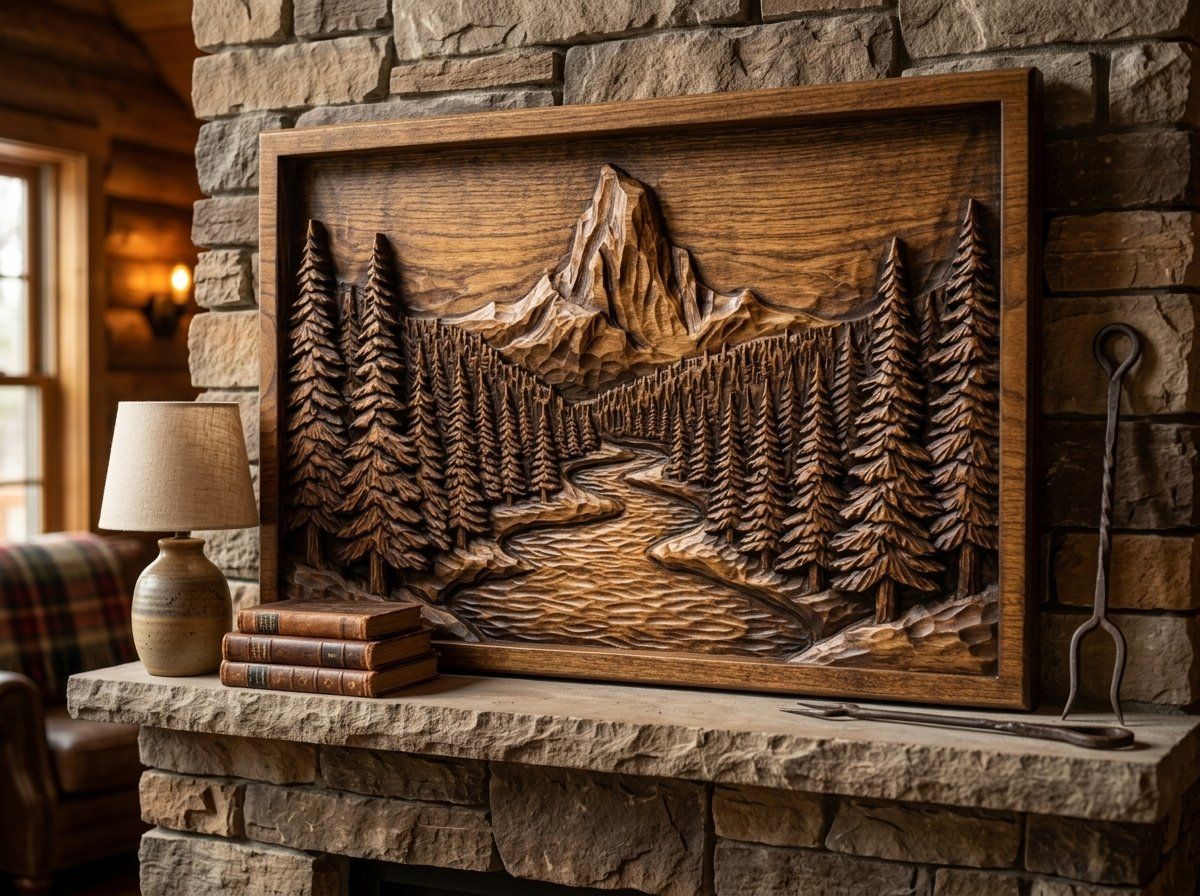 Mountain River Forest CNC Relief STL bas-relief STL — view 12