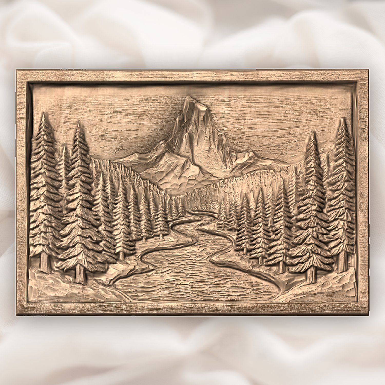 Mountain River Forest CNC Relief STL bas-relief STL — view 4